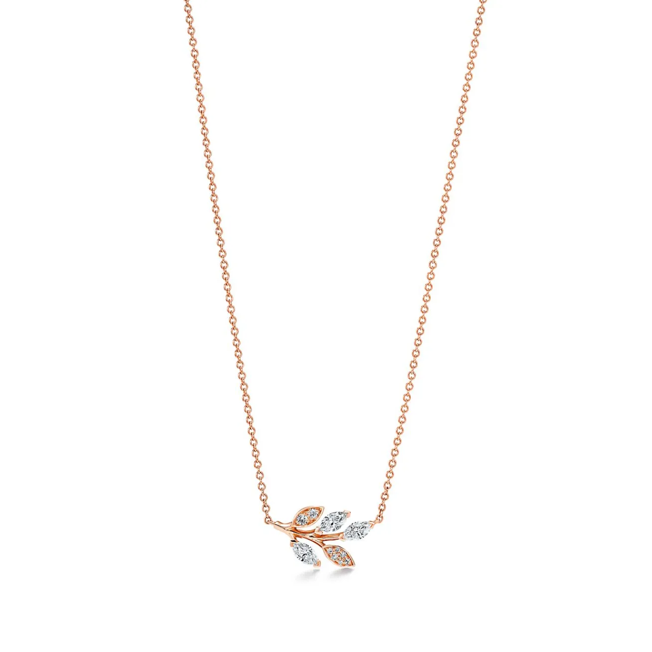 Tiffany & Co. Tiffany Victoria® diamond vine pendant in 18k rose gold. | ^ Necklaces & Pendants|Dainty Jewelry