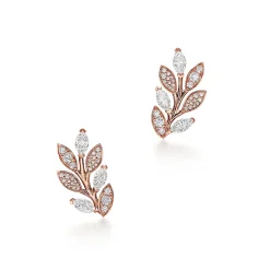 Tiffany & Co. Tiffany Victoria® diamond vine climber earrings in 18k rose gold. | ^ Earrings|Rose Gold Jewelry