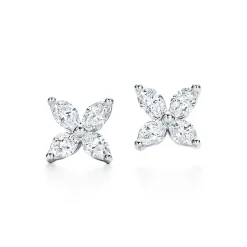 Tiffany & Co. Tiffany Victoria® earrings in platinum with diamonds, small. | ^ Earrings|Gifts for Her
