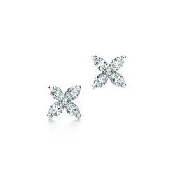 Tiffany & Co. Tiffany Victoria® earrings in platinum with diamonds, mini. | ^ Earrings|Gifts for Her