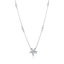 Tiffany & Co. Tiffany Victoria® mixed cluster pendant in platinum with diamonds, extra large. | ^ Necklaces & Pendants|Platinum Jewelry