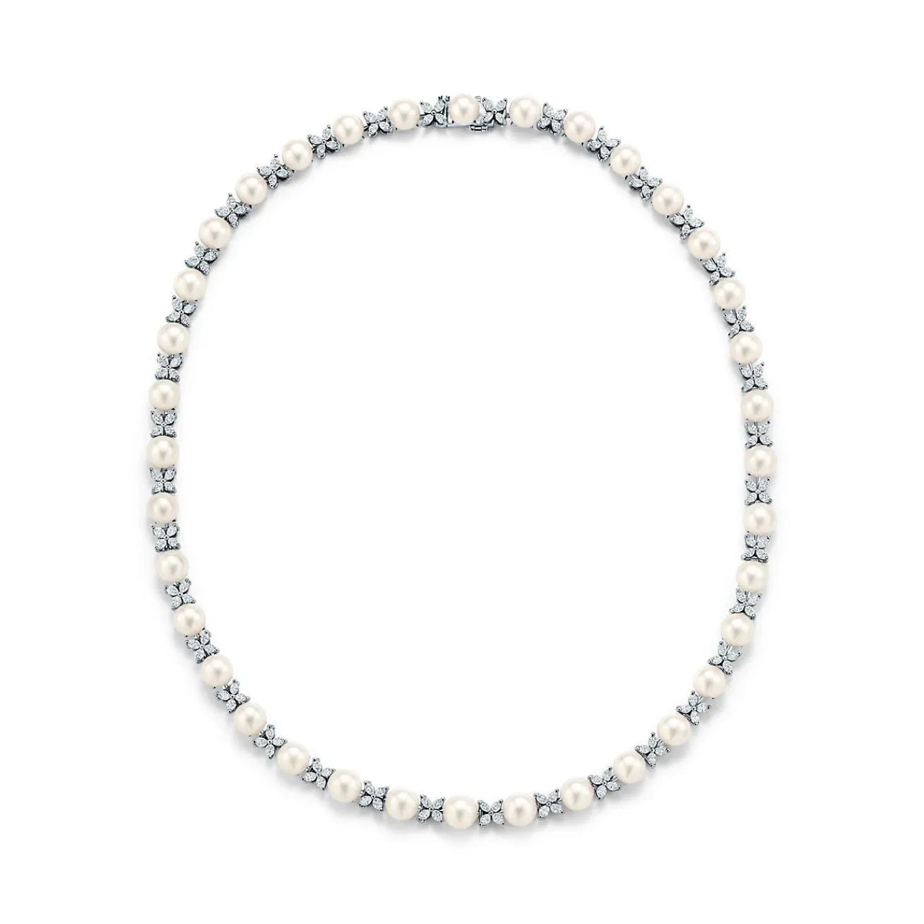 Tiffany & Co. Tiffany Victoria® necklace in platinum with Akoya pearls and diamonds. | ^ Necklaces & Pendants|Platinum Jewelry