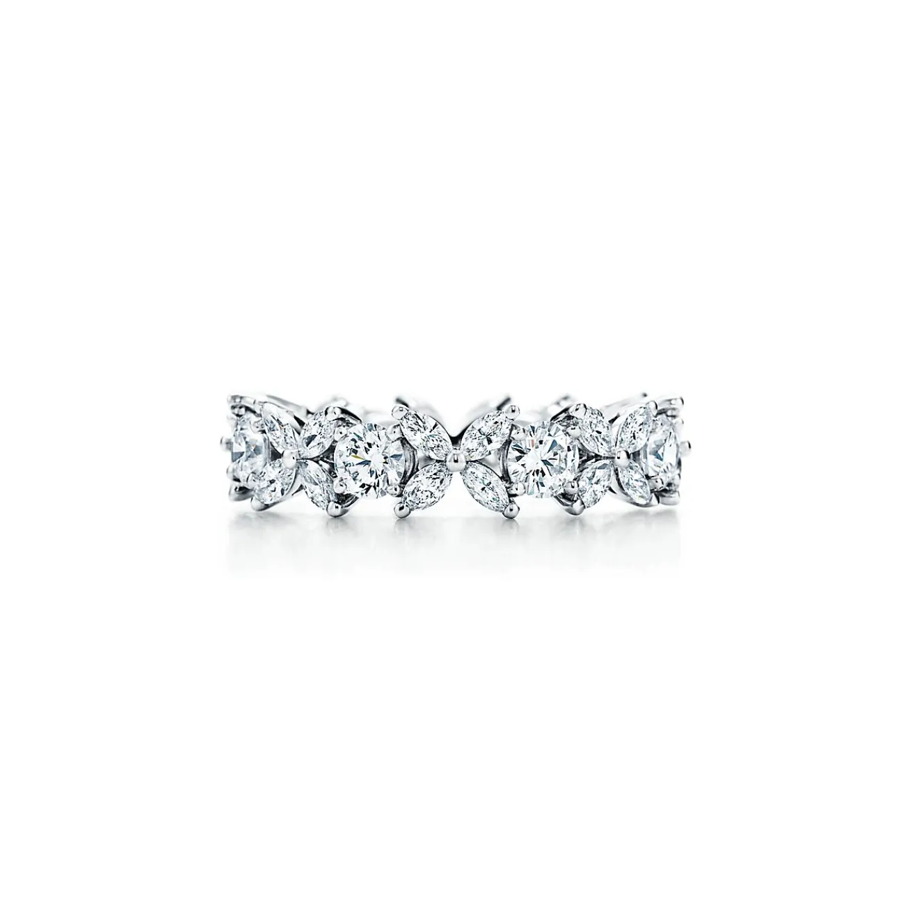 Tiffany & Co. Tiffany Victoria® Platinum and Diamond Alternating Ring | ^Women Rings|Gifts for Her