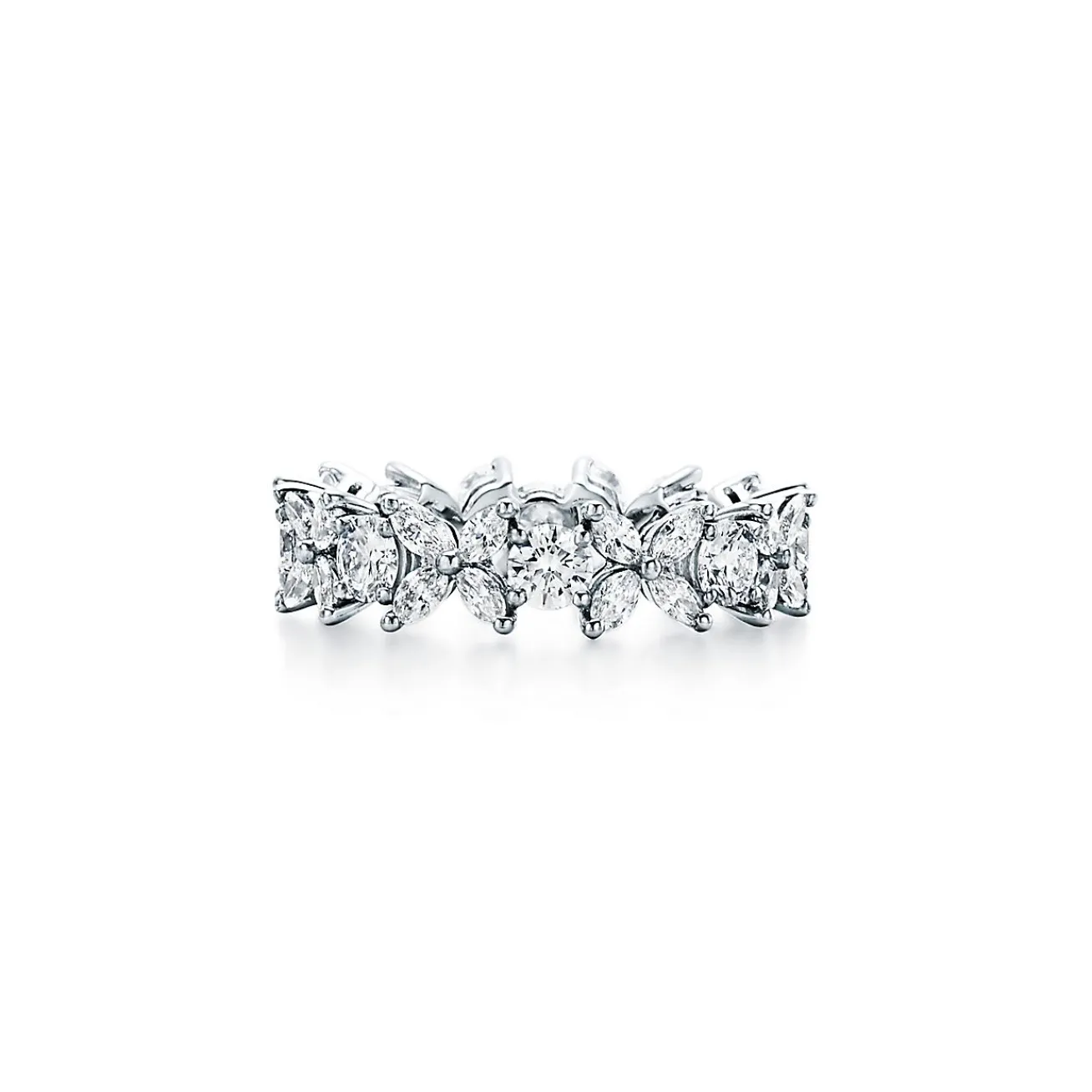 Tiffany & Co. Tiffany Victoria® Platinum and Diamond Alternating Ring | ^Women Rings|Gifts for Her