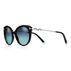 Tiffany & Co. Tiffany Victoria® Sunglasses in Black Acetate with Gradient Tiffany Blue® Lenses | ^ Tiffany Victoria®|Sunglasses