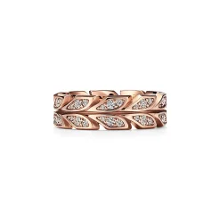 Tiffany & Co. Tiffany Victoria® Vine Band Ring in Rose Gold with Diamonds, 6 mm Wide | ^ Rings|Rose Gold Jewelry