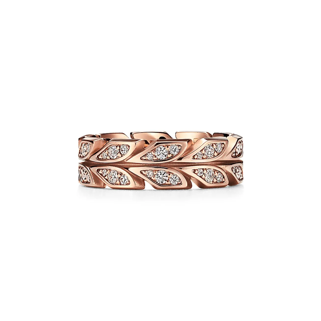Tiffany & Co. Tiffany Victoria® Vine Band Ring in Rose Gold with Diamonds, 6 mm Wide | ^ Rings|Rose Gold Jewelry