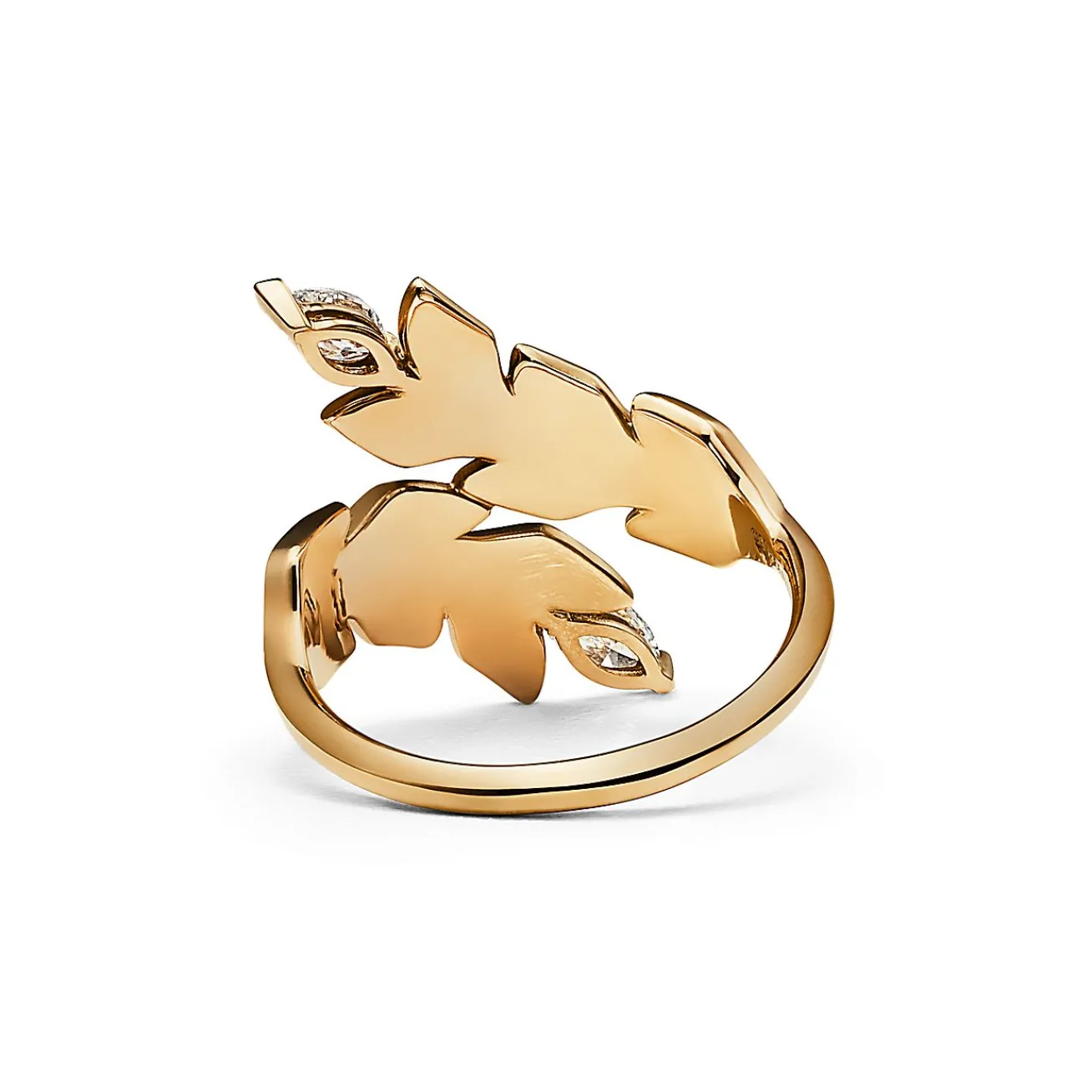 Tiffany & Co. Tiffany Victoria® Vine Bypass Ring in Yellow Gold with Diamonds | ^ Rings|Gold Jewelry