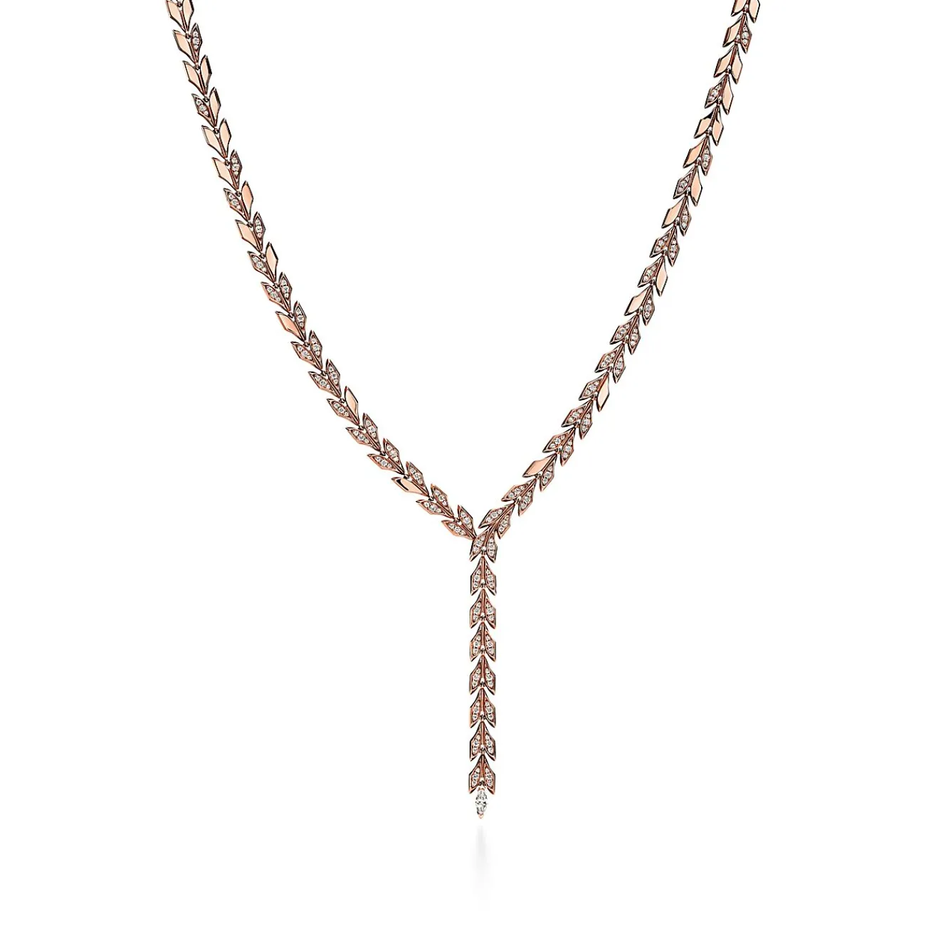Tiffany & Co. Tiffany Victoria® Vine Drop Necklace in Rose Gold with Diamonds | ^ Necklaces & Pendants|Rose Gold Jewelry