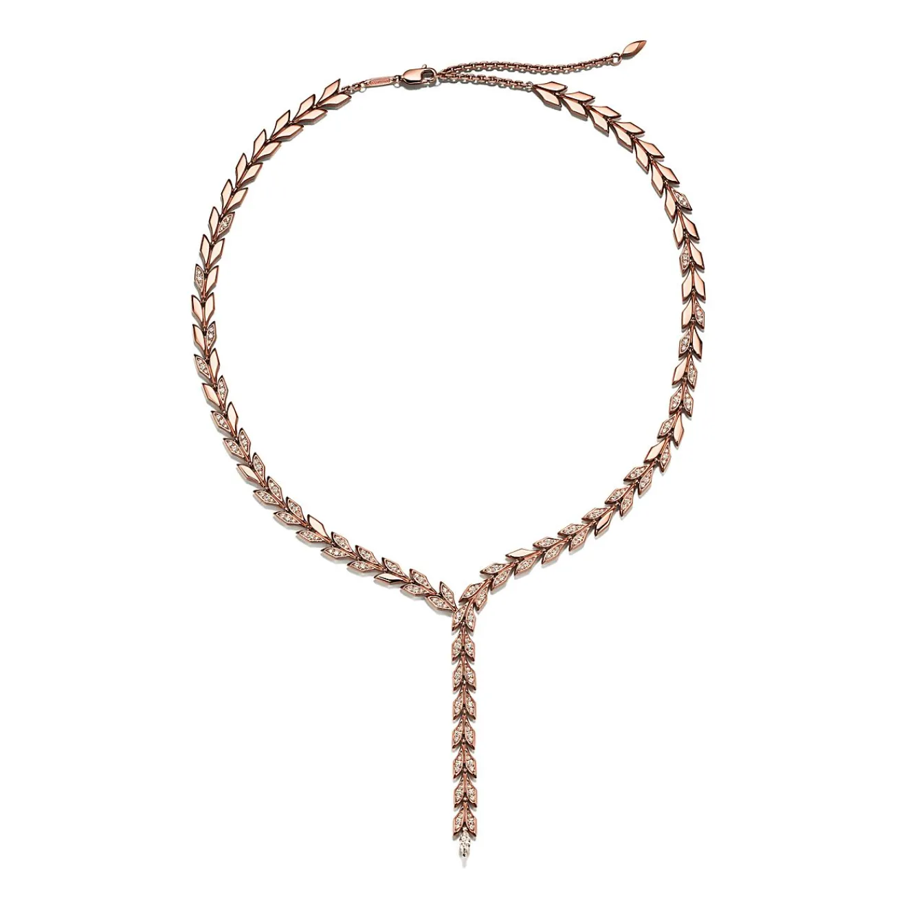 Tiffany & Co. Tiffany Victoria® Vine Drop Necklace in Rose Gold with Diamonds | ^ Necklaces & Pendants|Rose Gold Jewelry