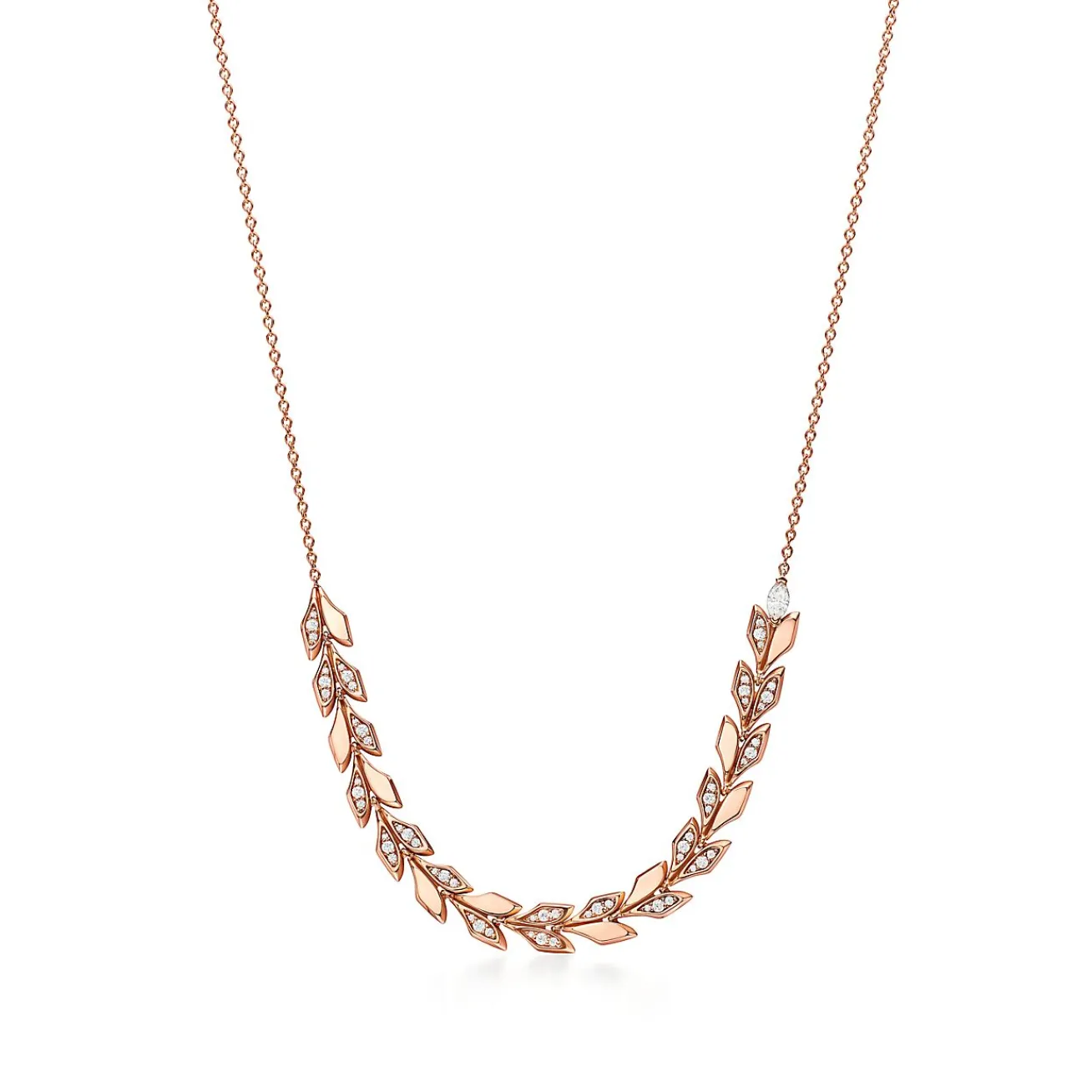 Tiffany & Co. Tiffany Victoria® Vine East West Pendant in Rose Gold with Diamonds | ^ Necklaces & Pendants|Rose Gold Jewelry