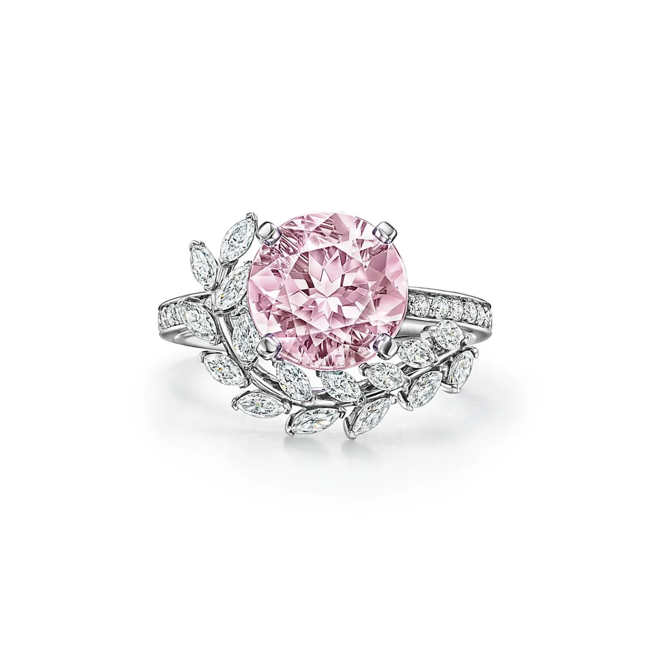 Tiffany & Co. Tiffany Victoria® Vine Ring in Platinum with a Morganite and Diamonds | ^ Rings|Platinum Jewelry