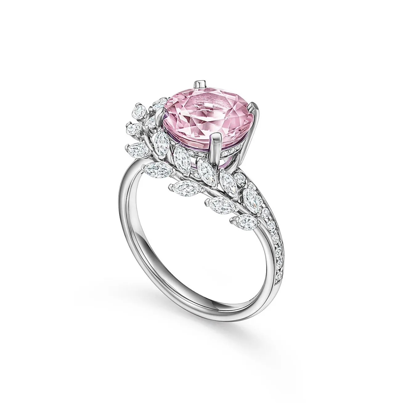 Tiffany & Co. Tiffany Victoria® Vine Ring in Platinum with a Morganite and Diamonds | ^ Rings|Platinum Jewelry