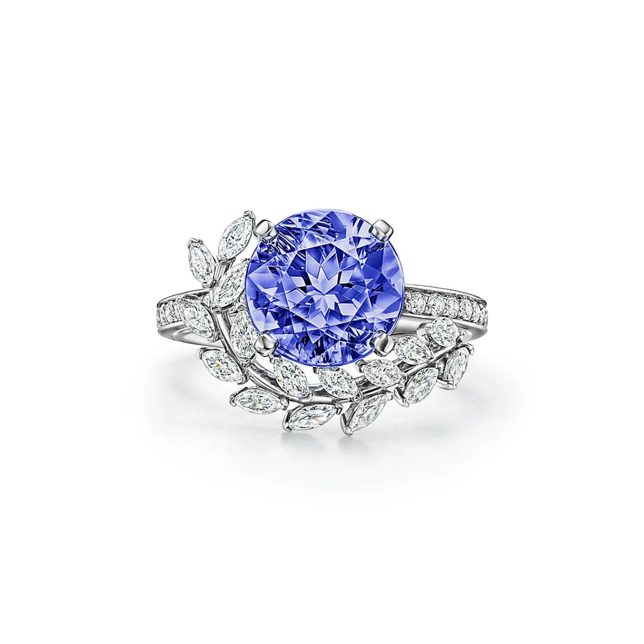 Tiffany & Co. Tiffany Victoria® Vine Ring in Platinum with a Tanzanite and Diamonds | ^ Rings|Platinum Jewelry