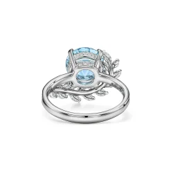 Tiffany & Co. Tiffany Victoria® Vine Ring in Platinum with an Aquamarine and Diamonds | ^ Rings|Platinum Jewelry
