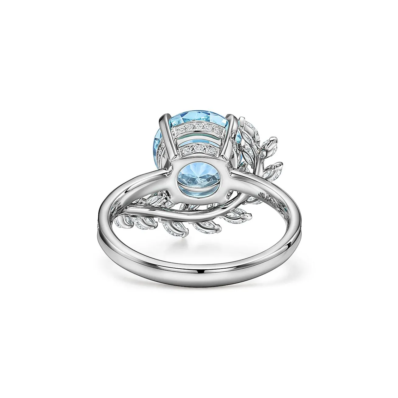 Tiffany & Co. Tiffany Victoria® Vine Ring in Platinum with an Aquamarine and Diamonds | ^ Rings|Platinum Jewelry