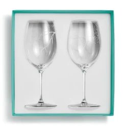 Tiffany & Co. Tiffany Wisteria Red Wine Glasses in Etched Glass, Set of Two | ^ The Home|Housewarming Gifts