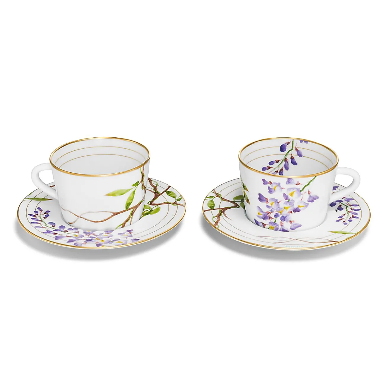 Tiffany & Co. Tiffany Wisteria Teacup and Saucer Set of Two, in Porcelain | ^ The Home|Housewarming Gifts