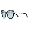 Tiffany & Co. Wheat Leaf Cat Eye Sunglasses in Black Acetate with Gradient Blue Lenses | ^ Sunglasses