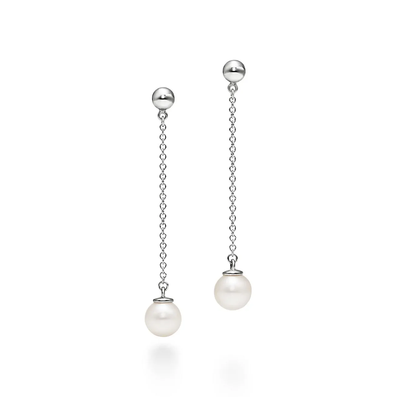 Tiffany & Co. Ziegfeld Collection drop earrings in sterling silver with pearls. | ^ Earrings|Sterling Silver Jewelry